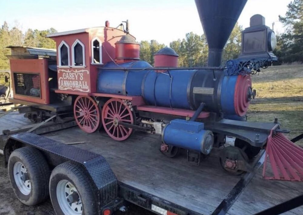 defunct theme park steam train