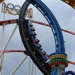 Riders experience intense g-forces on Olympia Looping.