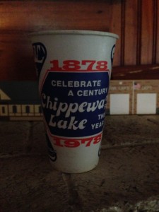 A cup commemorating the park's 100th anniversary, said to be given out the same day the park closed.