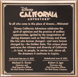 The re-dedication in 2012 was Disney's acknowledgement that California Adventure had been a bust, but also that the failure had been corrected.