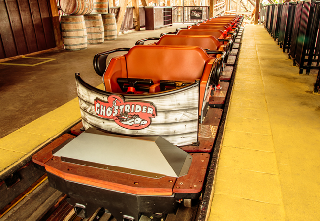 GhostRider with its new Milennium Flyer trains opens June 11 (courtesy Knott's Berry Farm)