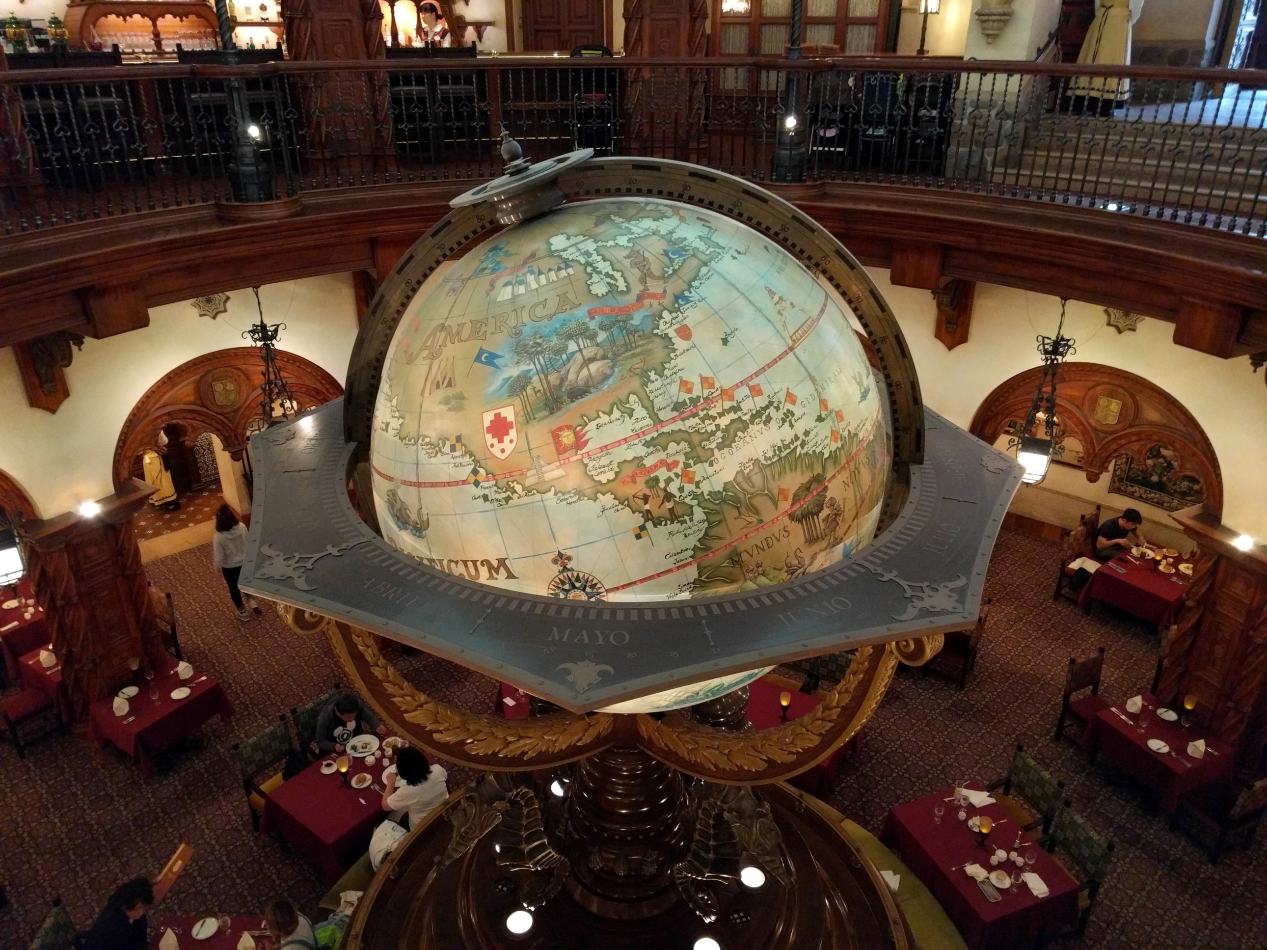 The giant globe dominates the interior of Magellan's.