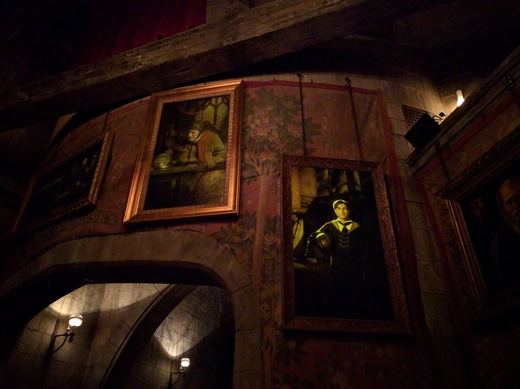 I loved the moving paintings that exist all throughout the queue.