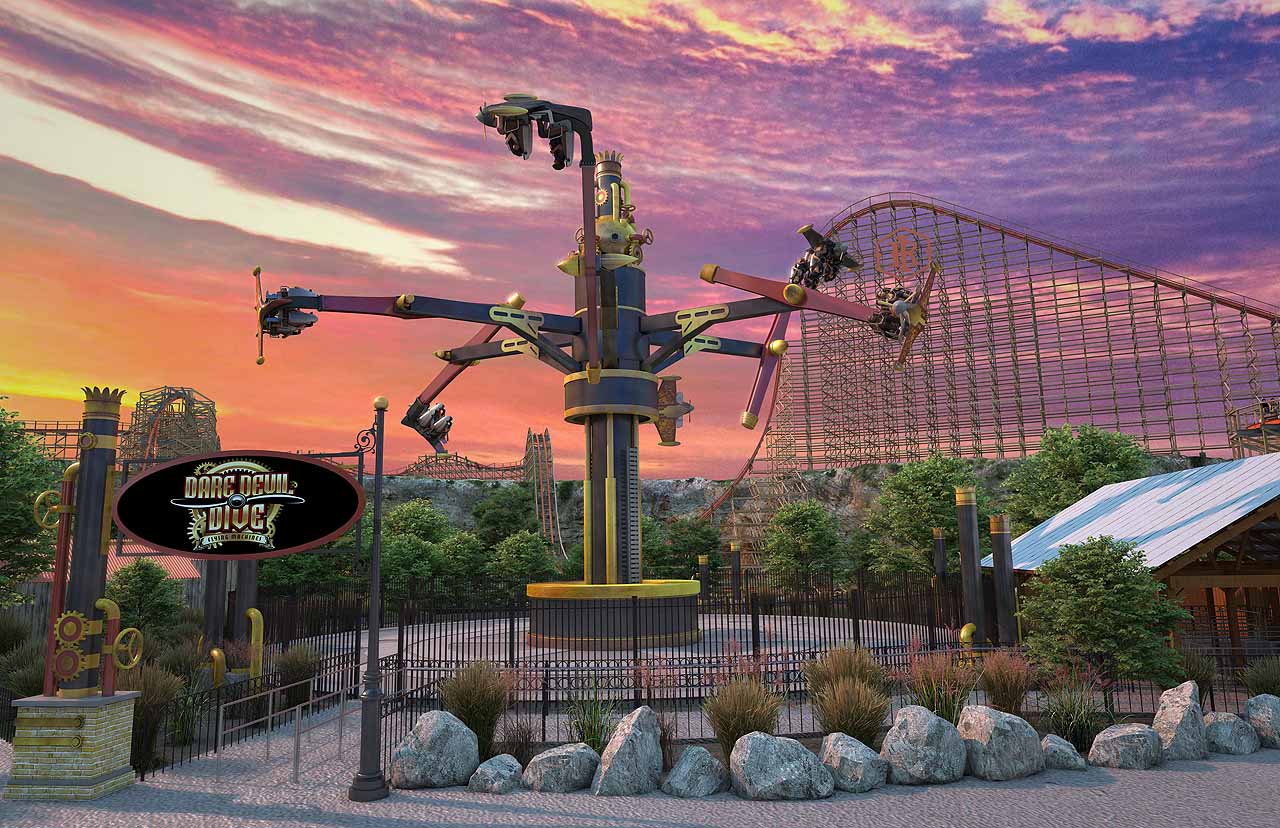 Six Flags Fiesta Texas Announces Dare Devil Dive Flying Machines for 2020 Coaster101
