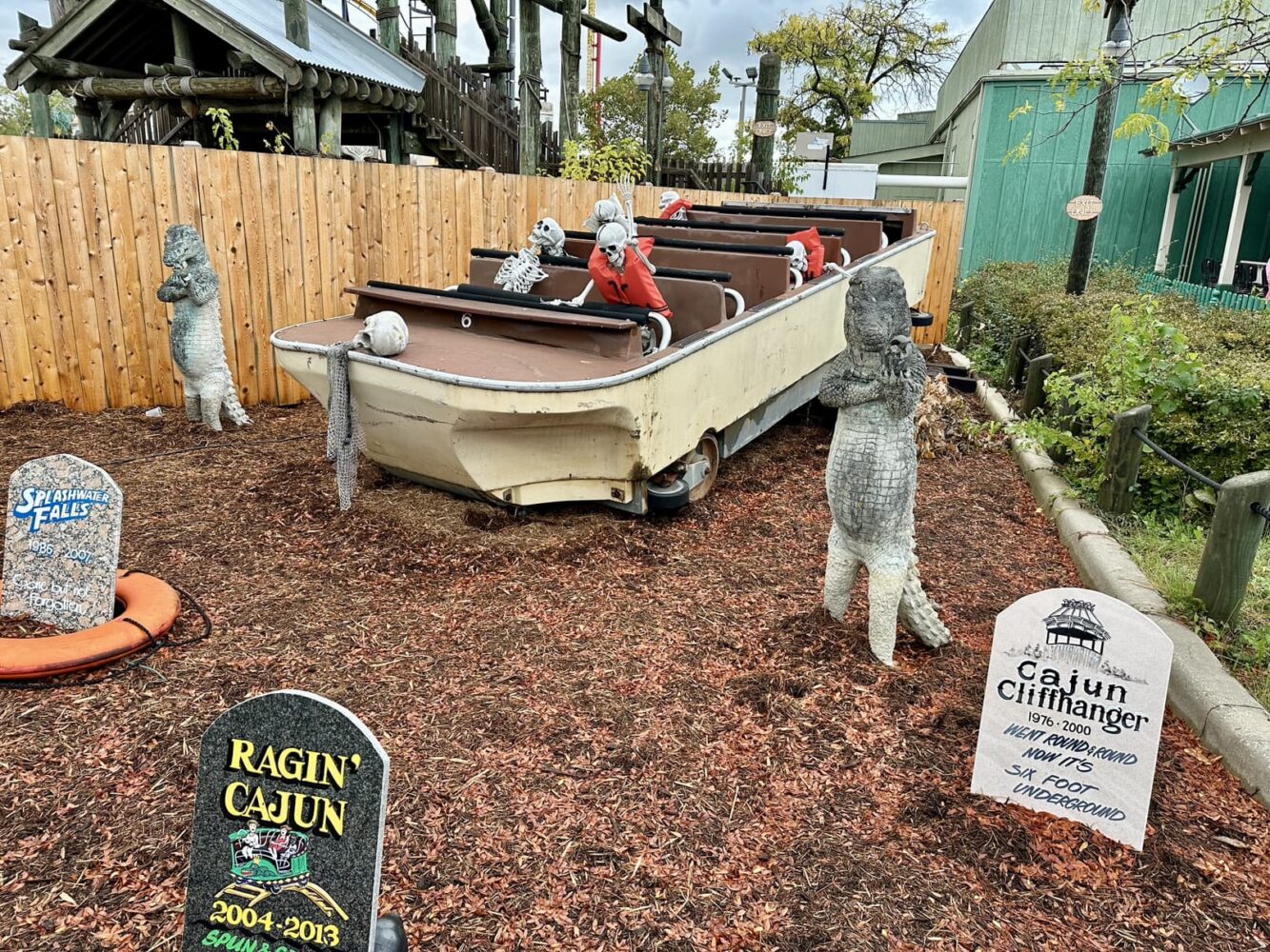 Inside the Six Flags Great America Ride Cemetery at Fright Fest