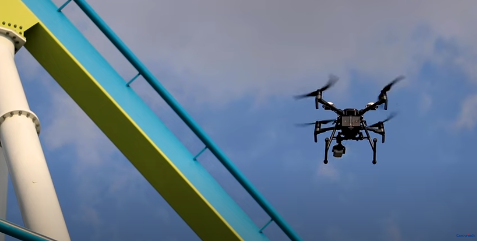 using drones for roller coaster maintenance
